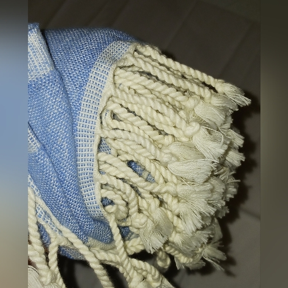 Organic Cotton Sand Cloud Beach Towel Thin Lightweight Sei Whale Tail - Picture 7 of 7